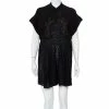 Deals 🎉 Stella McCartney Black Crepe & Lace Oversized Mini 👗 Dress M For 👩 Women 🛒