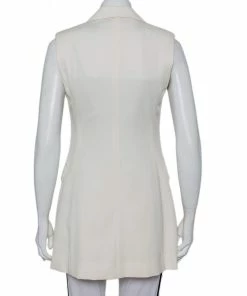 Hot Sale 🔥 Stella McCartney Cream Wool Sleeveless Button Front Blazer 🧥 Coat M For 👩 Women ✨ -Stella McCartney Shop luxury women stella mccartney used clothes p450683 006