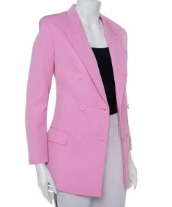 Promo 😀 Stella McCartney Pink Wool Double Breasted Blazer S For 👩 Women 🔥 -Stella McCartney Shop luxury women stella mccartney used clothes p450685 006
