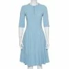 Coupon 😉 Stella McCartney Powder Blue Crepe Paneled Midi 👗 Dress S For 👩 Women ⌛