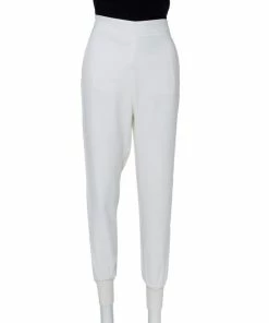 Hot Sale ⭐ Stella McCartney White Crepe Julia Joggers S For 👩 Women 🤩