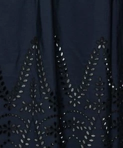 Best reviews of ❤️ Stella McCartney Navy Blue Embroidered Cotton Penelope Midi 👗 Skirt S For 👩 Women ✔️ -Stella McCartney Shop luxury women stella mccartney used clothes p452329 006