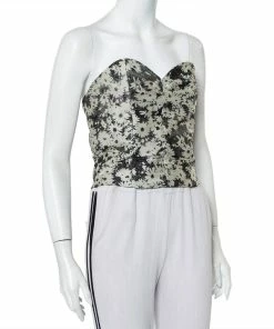 Promo 👍 Stella McCartney Monochrome Jacquard Bustier Top M For 👩 Women ⭐ -Stella McCartney Shop luxury women stella mccartney used clothes p453134 002