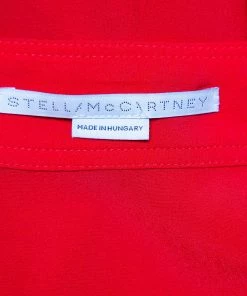 Budget ✔️ Stella McCartney Red Silk Ruffle Detail Ashlyn Midi 👗 Skirt S For 👩 Women 👏 -Stella McCartney Shop luxury women stella mccartney used clothes p454112 002