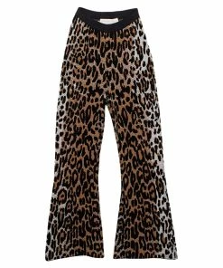 Promo ✨ Stella McCartney Brown Leopard Print Jacquard Bootcut Cropped Pants XS For 👩 Women 👏