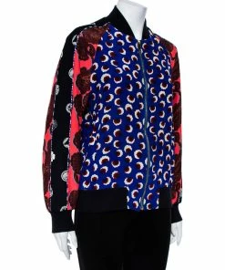 Top 10 👍 Stella McCartney Multicolor Printed Silk Zip Front Bomber Jacket S For 👩 Women 👏 -Stella McCartney Shop luxury women stella mccartney used clothes p459108 001