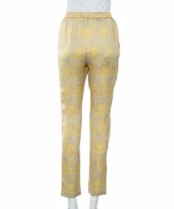 Best deal 🥰 Stella McCartney Yellow Floral Printed Silk Tapered Pants S For 👩 Women 🎉 -Stella McCartney Shop luxury women stella mccartney used clothes p461485 006