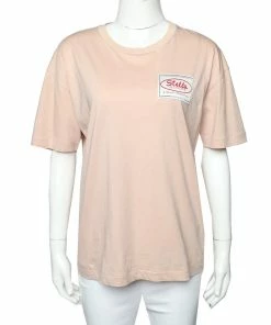 Coupon 🔔 Stella McCartney Light Pink Cotton All Is Love Patch Detail Crewneck T-Shirt M For 👩 Women 😀