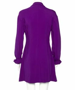 Hot Sale 🧨 Stella McCartney Violet Crepe Long Sleeve Flared 👗 Dress S For 👩 Women ✔️ -Stella McCartney Shop luxury women stella mccartney used clothes p477981 001