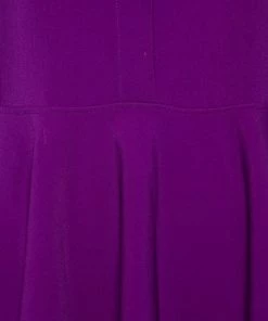 Hot Sale 🧨 Stella McCartney Violet Crepe Long Sleeve Flared 👗 Dress S For 👩 Women ✔️ -Stella McCartney Shop luxury women stella mccartney used clothes p477981 007