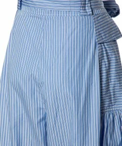 Wholesale 😍 Stella McCartney Blue Striped Cotton Belted Poplin Pants L For 👩 Women ✔️ -Stella McCartney Shop luxury women stella mccartney used clothes p491312 005
