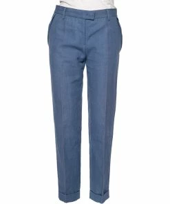 Cheap ⭐ Stella McCartney Blue Hemp Formal Pants M For 👩 Women 🌟