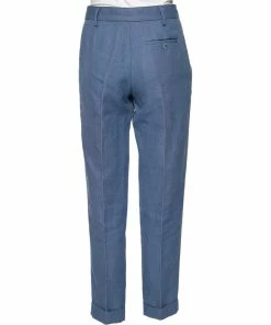 Cheap ⭐ Stella McCartney Blue Hemp Formal Pants M For 👩 Women 🌟 -Stella McCartney Shop luxury women stella mccartney used clothes p499706 007