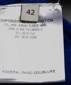 Cheapest 🛒 Stella McCartney Blue Wool Ribbed Sleeve Detailed Round Neck Sweater M For 👩 Women ✨ -Stella McCartney Shop luxury women stella mccartney used clothes p499914 003