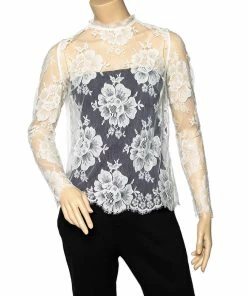 Best reviews of 👏 Stella McCartney White Lace Fringed Sheer Top S For 👩 Women ❤️