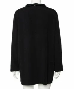 New 🛒 Stella McCartney Black Crepe Zip Detail Long Sleeve Arlesa Blouse L For 👩 Women 👏 -Stella McCartney Shop luxury women stella mccartney used clothes p508007 001