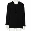 New 🛒 Stella McCartney Black Crepe Zip Detail Long Sleeve Arlesa Blouse L For 👩 Women 👏