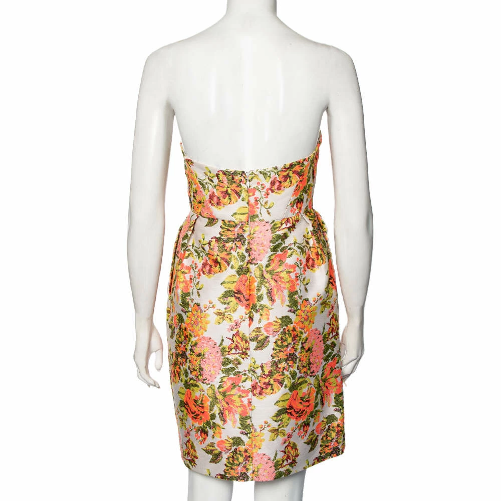 Hot Sale ๐ Stella McCartney Metallic Neon Floral Jacquard Ridley Strapless Mini ๐ Dress S For ๐ฉ Women โค๏ธ 5 Hot Sale ๐ Stella McCartney Metallic Neon Floral Jacquard Ridley Strapless Mini ๐ Dress S For ๐ฉ Women โค๏ธ - Image 3