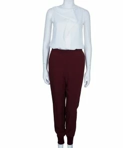 Buy 😉 Stella McCartney Burgundy Jogger Trousers S For 👩 Women 🔔 -Stella McCartney Shop luxury women stella mccartney used clothes p52386 002