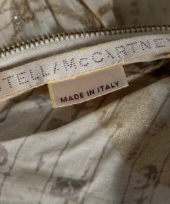 Cheapest 🎉 Stella McCartney Cream & Gold Foil Printed Cotton Draped Lightweight Bomber Jacket S For 👩 Women 🛒 -Stella McCartney Shop luxury women stella mccartney used clothes p531539 005