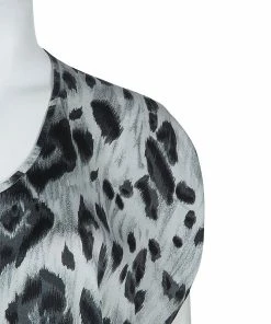 Budget 👍 Stella McCartney Grey Leopard Print Top M For 👩 Women 😉 -Stella McCartney Shop luxury women stella mccartney used clothes p53383 004