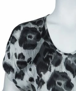 Budget 👍 Stella McCartney Grey Leopard Print Top M For 👩 Women 😉 -Stella McCartney Shop luxury women stella mccartney used clothes p53383 005