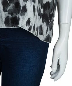 Budget 👍 Stella McCartney Grey Leopard Print Top M For 👩 Women 😉 -Stella McCartney Shop luxury women stella mccartney used clothes p53383 006