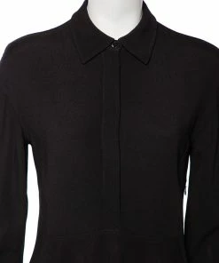 Flash Sale 💯 Stella McCartney Black Crepe Long Sleeve Flared 👗 Dress S For 👩 Women 😉 -Stella McCartney Shop luxury women stella mccartney used clothes p534186 006