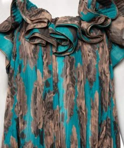 Wholesale ❤️ Stella McCartney Blue & Brown Printed Ruffled Short 👗 Dress M For 👩 Women 😀 -Stella McCartney Shop luxury women stella mccartney used clothes p534244 006