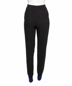 Hot Sale 🔔 Stella McCartney Black Crepe & Rib Knit Detailed Joggers S For 👩 Women ❤️ -Stella McCartney Shop luxury women stella mccartney used clothes p542546 001