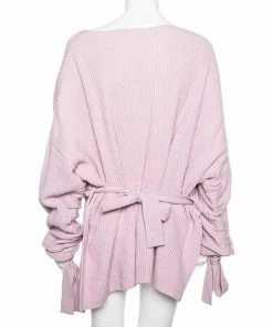 Flash Sale 🧨 Stella McCartney Lilac Cashmere Knit Tie Detail Asymmetrical Sweater S For 👩 Women 👏 -Stella McCartney Shop luxury women stella mccartney used clothes p557404 001