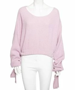 Flash Sale 🧨 Stella McCartney Lilac Cashmere Knit Tie Detail Asymmetrical Sweater S For 👩 Women 👏
