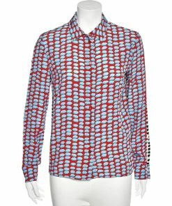 Flash Sale ✨ Stella McCartney Multicolored Printed Silk Button Front 👚 Shirt M For 👩 Women ❤️
