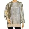 Best reviews of 😀 Stella McCartney Metallic Silk & Wool Trimmed Top S For 👩 Women 👏 -Stella McCartney Shop luxury women stella mccartney used clothes p566238 001