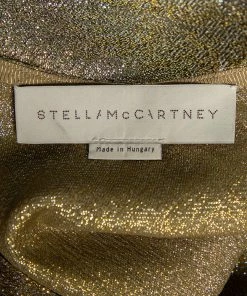 Best reviews of 😀 Stella McCartney Metallic Silk & Wool Trimmed Top S For 👩 Women 👏 -Stella McCartney Shop luxury women stella mccartney used clothes p566238 004