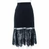 Best Pirce 💯 Stella McCartney Black Crepe & Lace Trimmed 👗 Skirt M For 👩 Women 🎉 -Stella McCartney Shop luxury women stella mccartney used clothes p567027 003