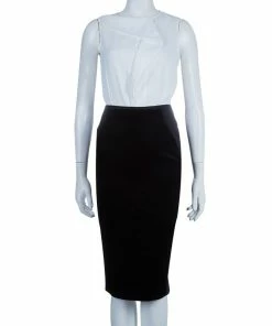 Hot Sale 🤩 Stella McCartney Black Velvet Paneled Pencil 👗 Skirt S For 👩 Women ✨ -Stella McCartney Shop luxury women stella mccartney used clothes p56736 0002