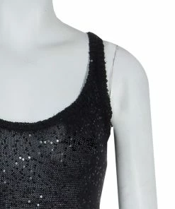 Promo ❤️ Stella McCartney Black Sequin Embellished Knit Racer Back Jumpsuit S For 👩 Women 🛒 -Stella McCartney Shop luxury women stella mccartney used clothes p57347 004