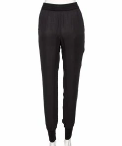 Best Pirce 💯 Stella McCartney Black Crepe & Rib Knit Hem Detail Pants M For 👩 Women ⭐ -Stella McCartney Shop luxury women stella mccartney used clothes p574292 001