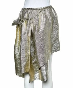Discount ✨ Stella McCartney Gold Lurex Gathered Brynn Asymmetric 👗 Skirt M For 👩 Women 🧨 -Stella McCartney Shop luxury women stella mccartney used clothes p574809 1643534694 007
