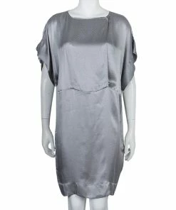 Coupon ❤️ Stella McCartney Grey Silk Dotted 👗 Dress M For 👩 Women 🎁 -Stella McCartney Shop luxury women stella mccartney used clothes p57518 002
