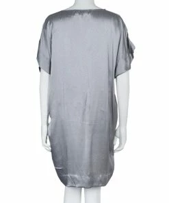 Coupon ❤️ Stella McCartney Grey Silk Dotted 👗 Dress M For 👩 Women 🎁 -Stella McCartney Shop luxury women stella mccartney used clothes p57518 003