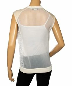Outlet ⭐ Stella McCartney White & Cream Mesh Sleeveless Crewneck Top S For 👩 Women 😉 10 Outlet ⭐ Stella McCartney White & Cream Mesh Sleeveless Crewneck Top S For 👩 Women 😉 -Stella McCartney Shop luxury women stella mccartney used clothes p576835 004