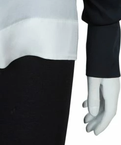 Outlet ❤️ Stella McCartney Monochrome Gathered Sleeve Silk Blouse M For 👩 Women ✔️ -Stella McCartney Shop luxury women stella mccartney used clothes p57910 0006