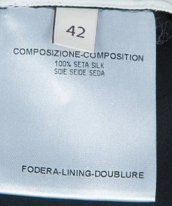 Outlet ❤️ Stella McCartney Monochrome Gathered Sleeve Silk Blouse M For 👩 Women ✔️ -Stella McCartney Shop luxury women stella mccartney used clothes p57910 0010