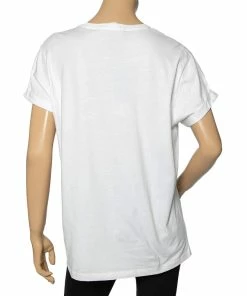 Hot Sale ⌛ Stella McCartney White Cotton Cat Embroidered Short Sleeve T-Shirt M For 👩 Women ✨ -Stella McCartney Shop luxury women stella mccartney used clothes p584661 004