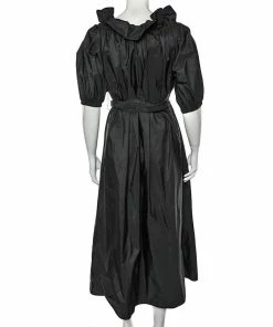 Budget 😍 Stella McCartney Black Synthetic Silk Belted Midi 👗 Dress M For 👩 Women 😍 -Stella McCartney Shop luxury women stella mccartney used clothes p589481 008
