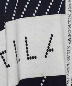 Best Sale 🔔 Stella McCartney Navy Blue Logo Intarsia Knit Long Poncho S For 👩 Women 🧨 -Stella McCartney Shop luxury women stella mccartney used clothes p589495 004