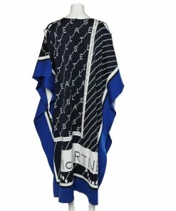 Best Sale 🔔 Stella McCartney Navy Blue Logo Intarsia Knit Long Poncho S For 👩 Women 🧨 -Stella McCartney Shop luxury women stella mccartney used clothes p589495 005