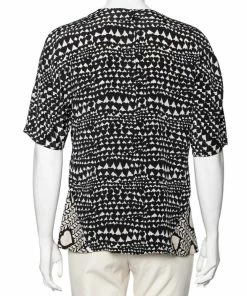 Cheap 🎁 Stella McCartney Monochrome Heart Printed Silk Flounce Top M For 👩 Women 🎉 -Stella McCartney Shop luxury women stella mccartney used clothes p591876 003